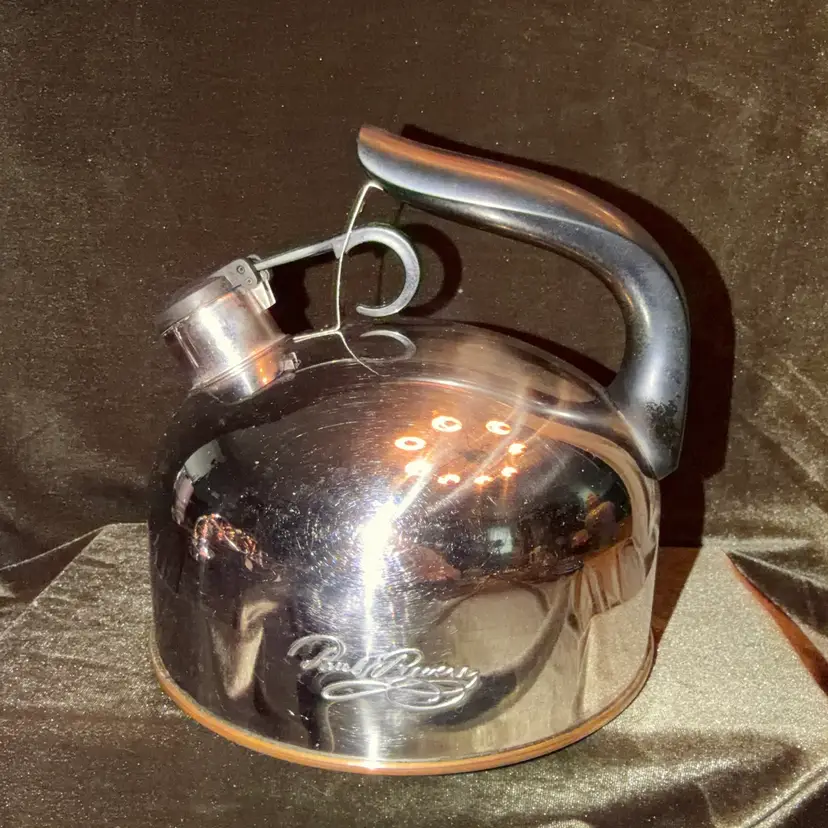 Paul Revere Ware Whistling Tea Kettle Pot 1801 Signature Copper Bottom  J 93-C Whistling Tea Kettle. Perfect for your Tea Party Prep!