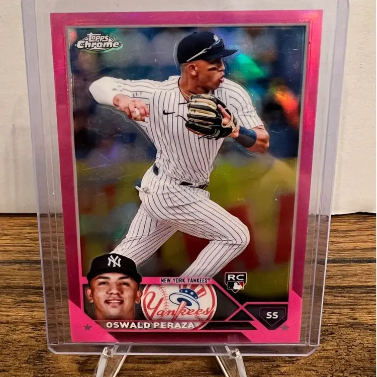 2023 Topps Chrome OSWALD PERAZA #132 Pink Refractor Rookie RC New York Yankees⚡️