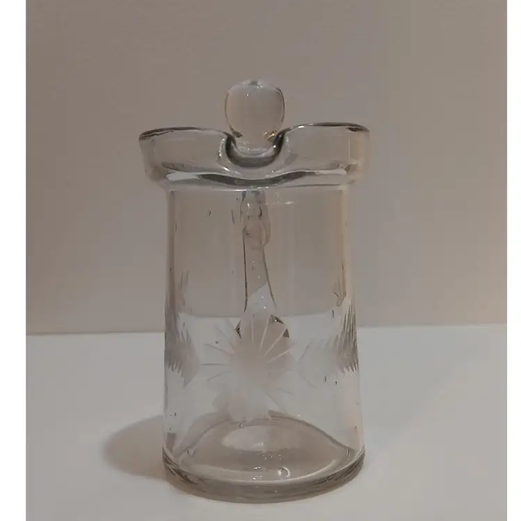 Vintage Princess House Etched Crystal Syrup Pitcher