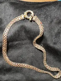 16” Sterling Multi-row Woven Rose Gold Tone Marked Italy 925