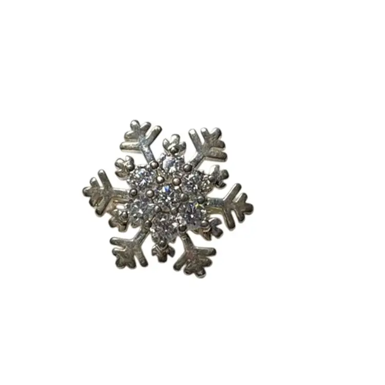 Talbots Sterling Silver & CZ  Snowflake Brooch - 1.25”