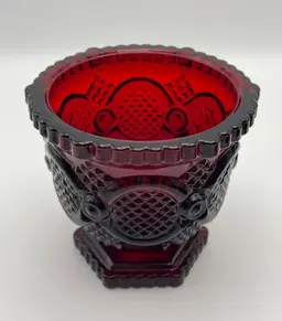 Avon 1876 Cape Cod Ruby Collection Red Glass Open Sugar Bowl Excellent Condition