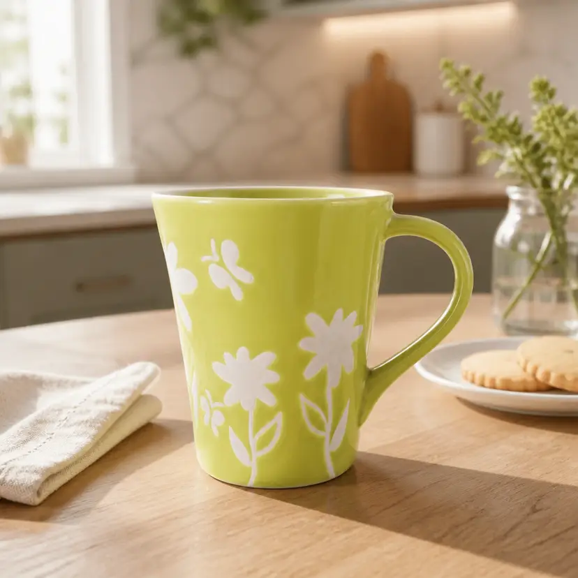 Starbucks 2007 Lime Green Ceramic Coffee Mug