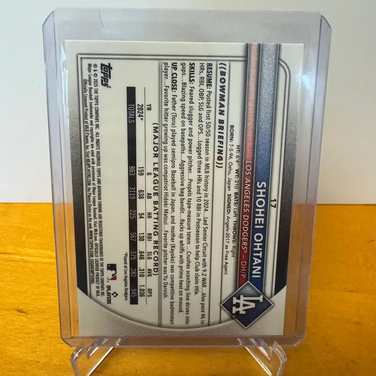 Shohei Ohtani 2025 Bowman Chrome MOJO Refractor- Los Angeles Dodgers