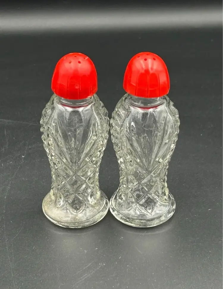 Vintage Glass Salt and Pepper Shakers