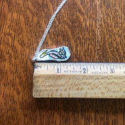 Oodelally Shop Broken Pottery Artisan Made Pelican Pendant Florida Collectors Plate Handcrafted Necklace 1/2in x 1.25in