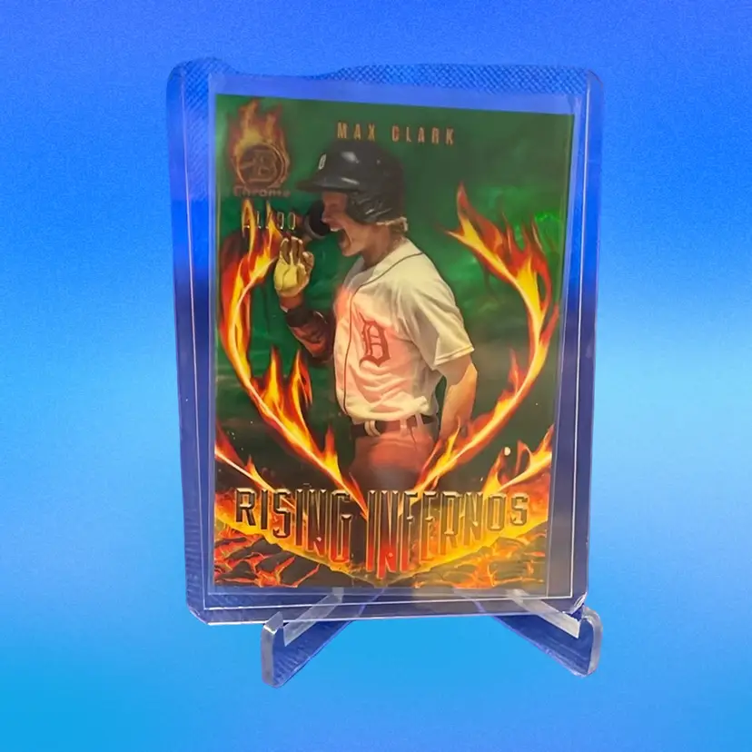 2024 Bowman Chrome Rising Infernos Max Clark Green Parallel /99 Detroit Tigers