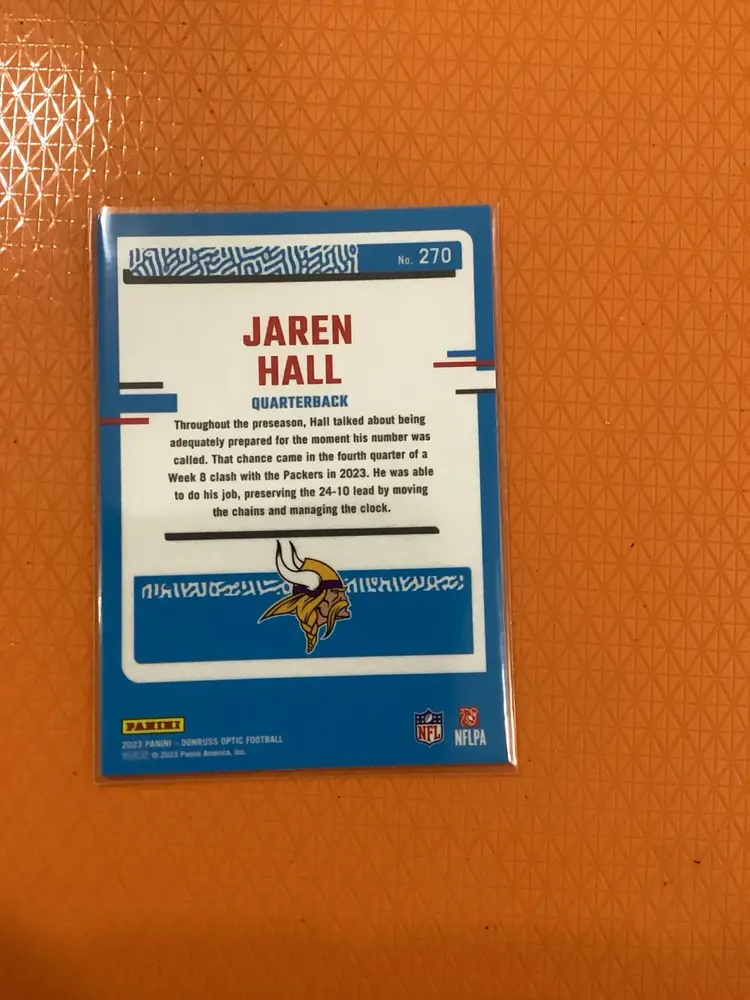 NEW Jaren Hall 2023 Donruss Optic Football Rated Rookie #270 Vikings