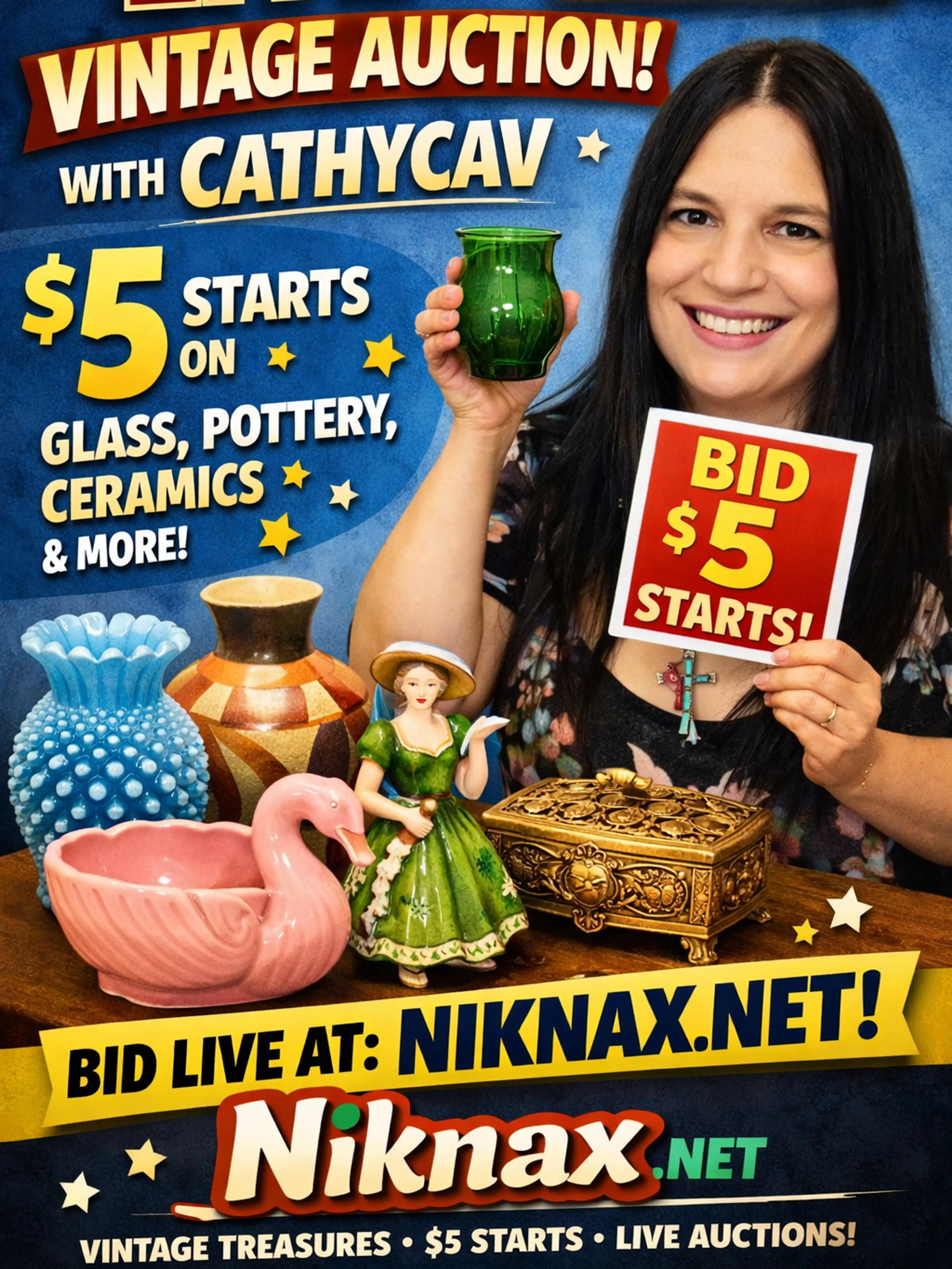 $5.00 Starts! 45 Items Pre-Listed & DOZENS MORE TO BE SHOWN LIVE!!