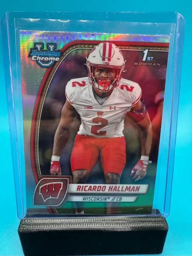 Ricardo Hallman 1st Bowman Chrome U Refractor Wisconsin Badgers