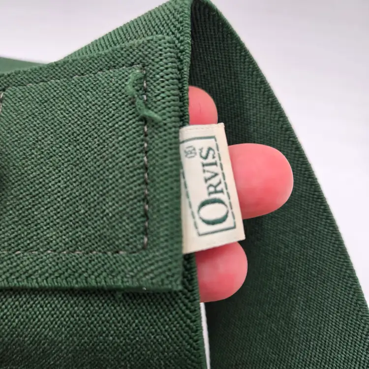 ORVIS Fly Fishing Wader Suspenders Green w/Leather Button Loop Tabs Vintage