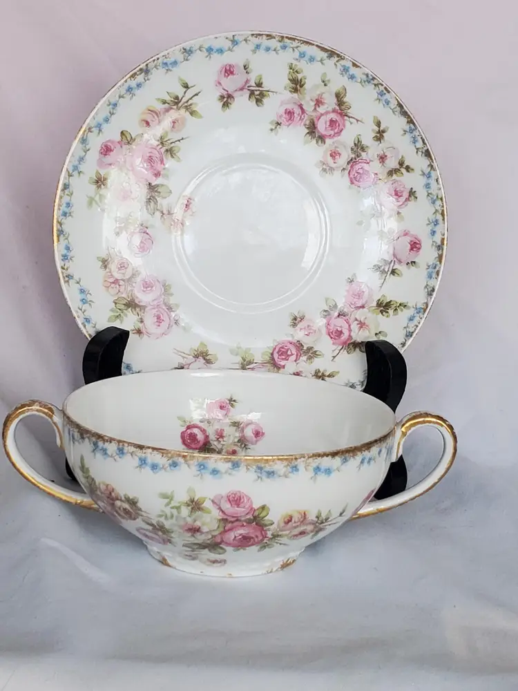 Soup Cup & Saucer Gerard Dufraisseix Abbot Limoges France