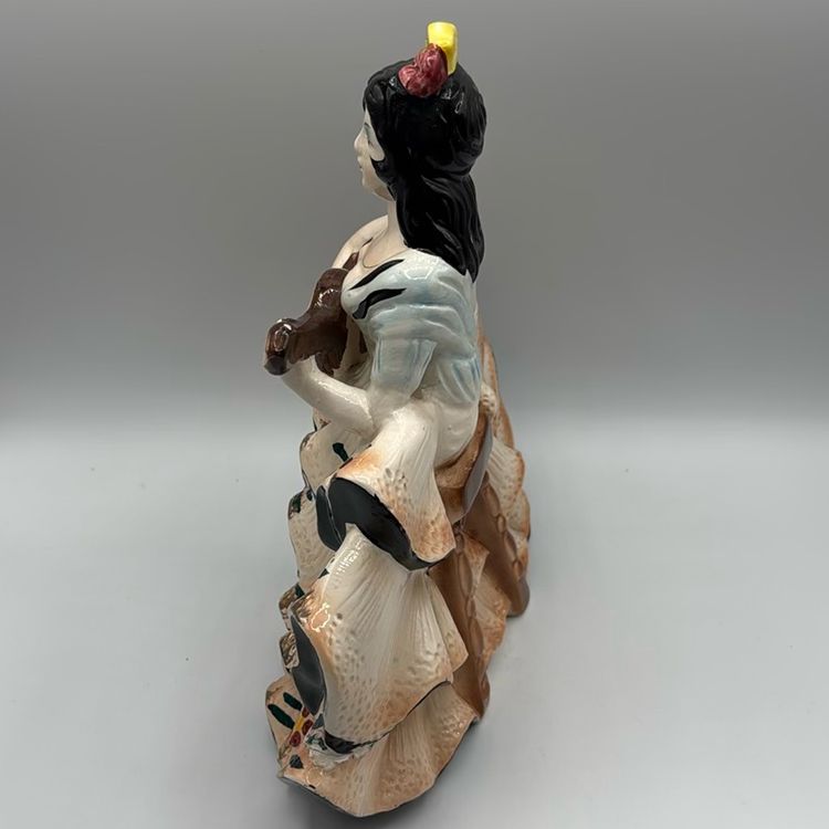 Japan Ceramic Large Flamenco Lady Playing Guitar