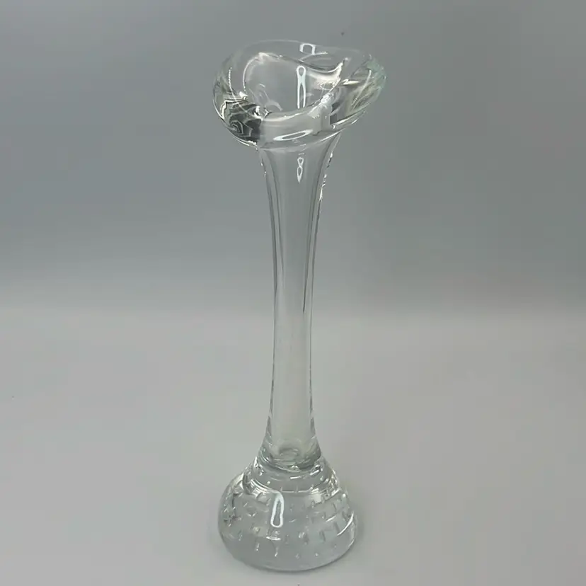 Vintage Aseda Glass Jack In The Pulpit Vase 9” x 3”