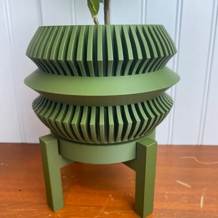 Modern Indoor Flower Pot, Uldol Planter Pot, 3D Printed Indoor Planter w/ Drainage Hole and Drip Tray, Houseplants, Ecofriendly