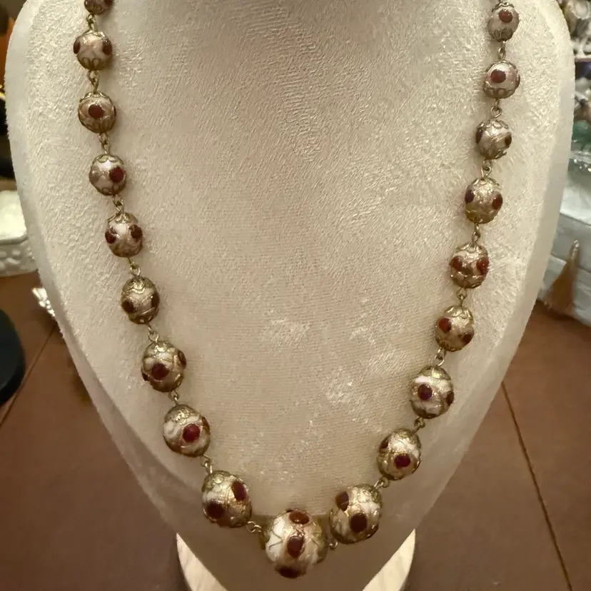 Murano Wedding Cake Bead 20” Necklace