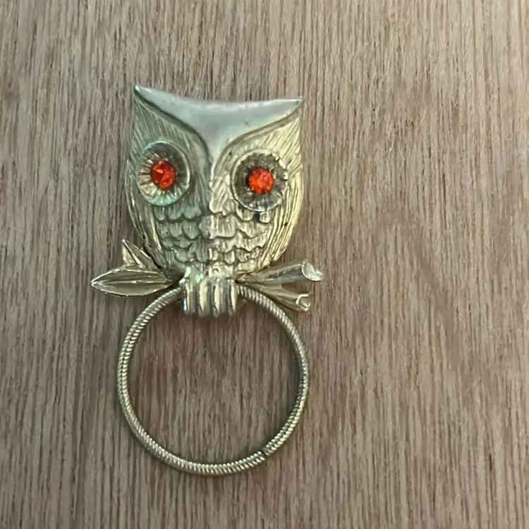 Vintage Owl Eye Glass Brooch