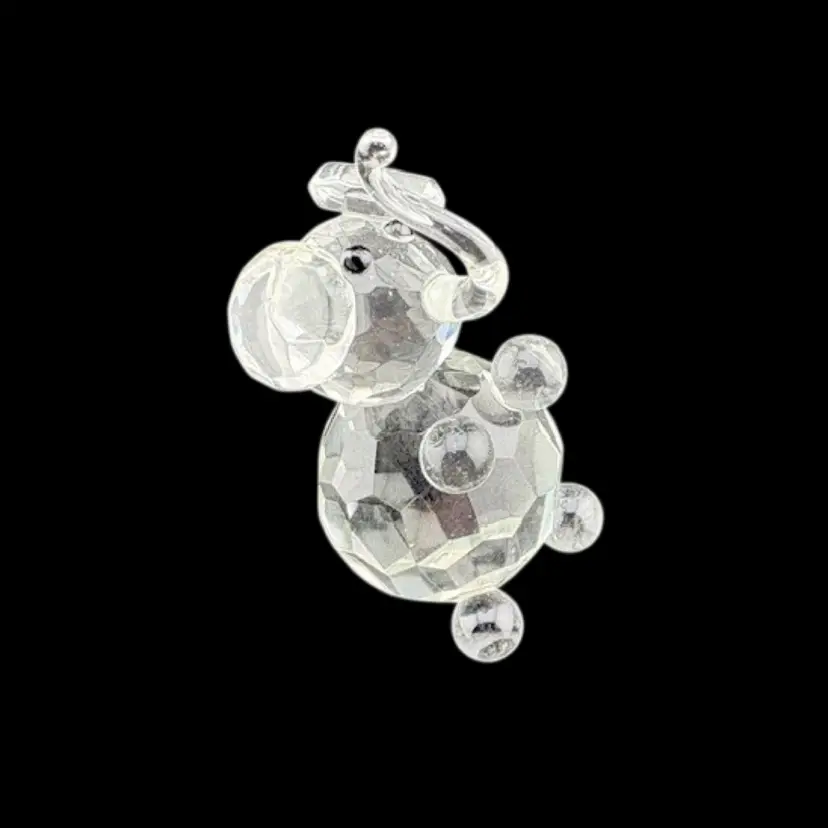 Vintage Swarovski Crystal Mini Whimsical Seated Elephant - 2.5" tall x 1" x 1"