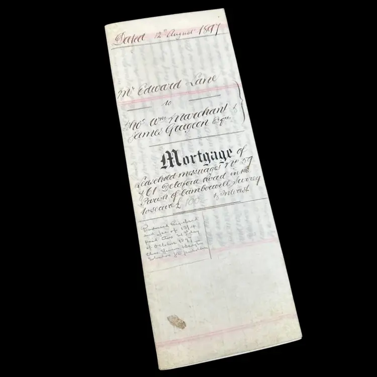 Antique Mortgage Deed For Land In England 1897, Waxed With Official Seals