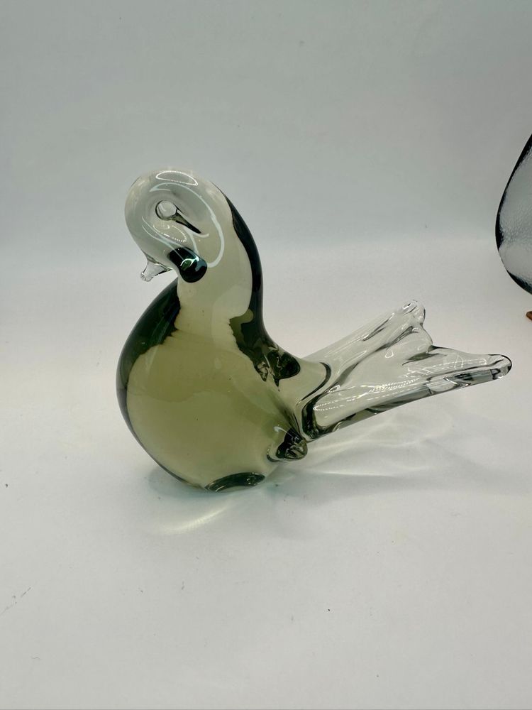 Art Glass Green Bird Dove