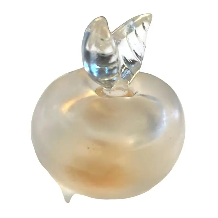 Vtg Lalique Nina Ricci "Fille D'eve" "Pomme" Apple Crystal 2.5" Perfume Bottle Signed