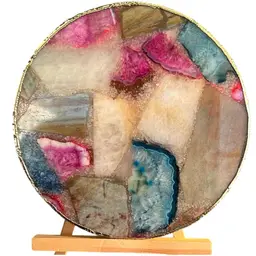 Anthropologie Composite Gilt Edge Agate Cheese Board 9”