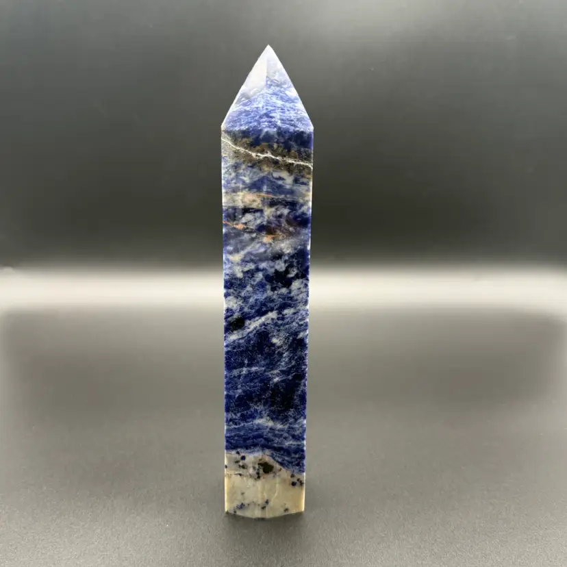 Natural Blue Sodalite Tower Stone Obelisk Healing Crystal Reiki 8 3/4" 644g