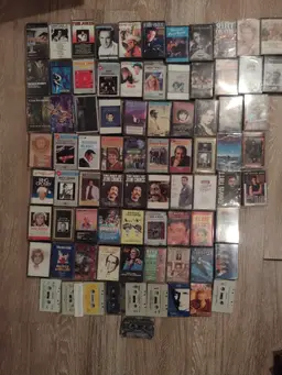 Vintage lot of 80 cassette tapes, full length and singles