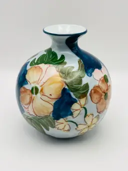 Vintage, Andrea by Sadek, Ceramic, Handpainted Vase, Floral/Dogwood Designs, 5”