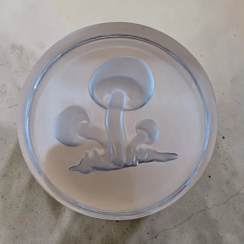 Vintage Val St Lambert Mushroom Art Glass Paperweight Belgium Signed VSL