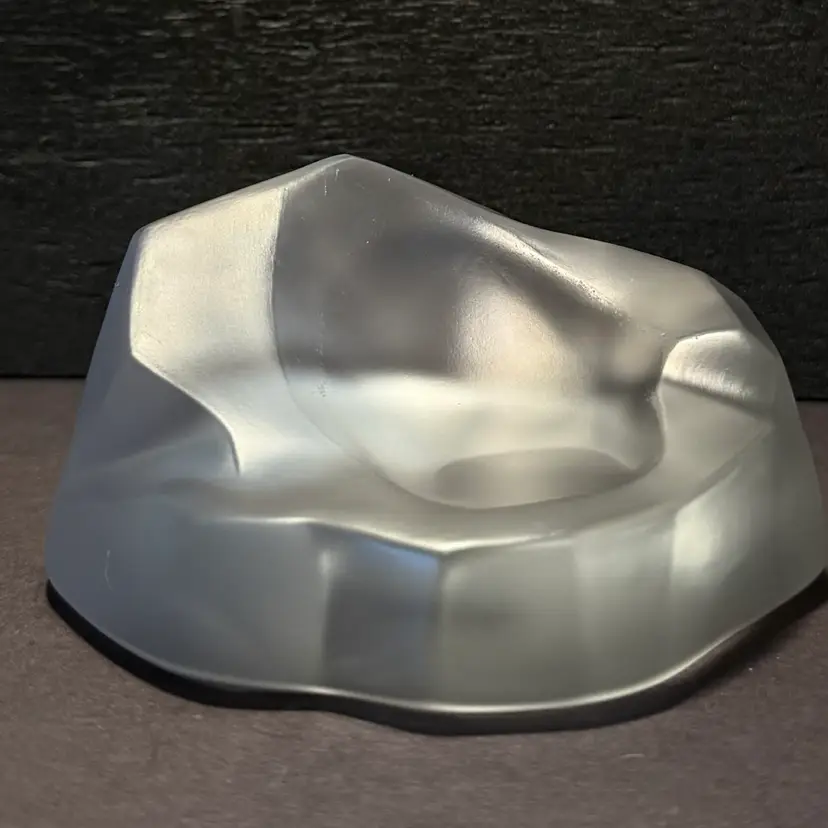 Vintage Austrian Frosted Art Glass "Iceberg" Paperweight – Mid-Century Modern Crystal