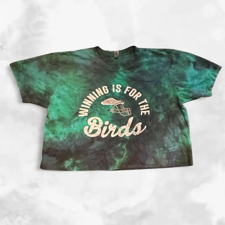 Philadelphia Eagles Cropped Tie Dyed T-shirt XL