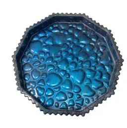 Handmade Blue Octagon Pebbled Trinket Tray