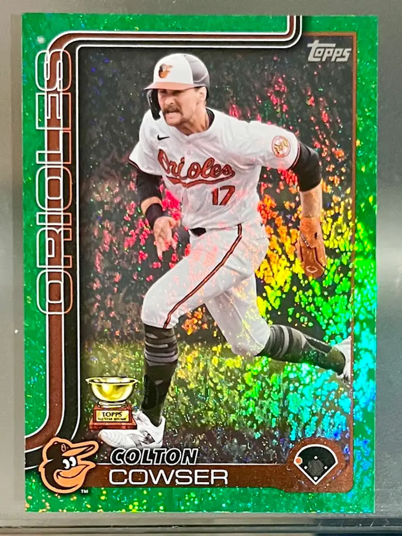 2025 Topps Series 1 Colton Cowser Green Foil Parallel Serial #12/99 Baltimore Orioles