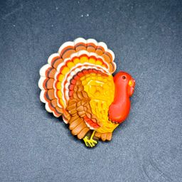 Vintage Hallmark Thanksgiving Turkey Pin Brooch 2”