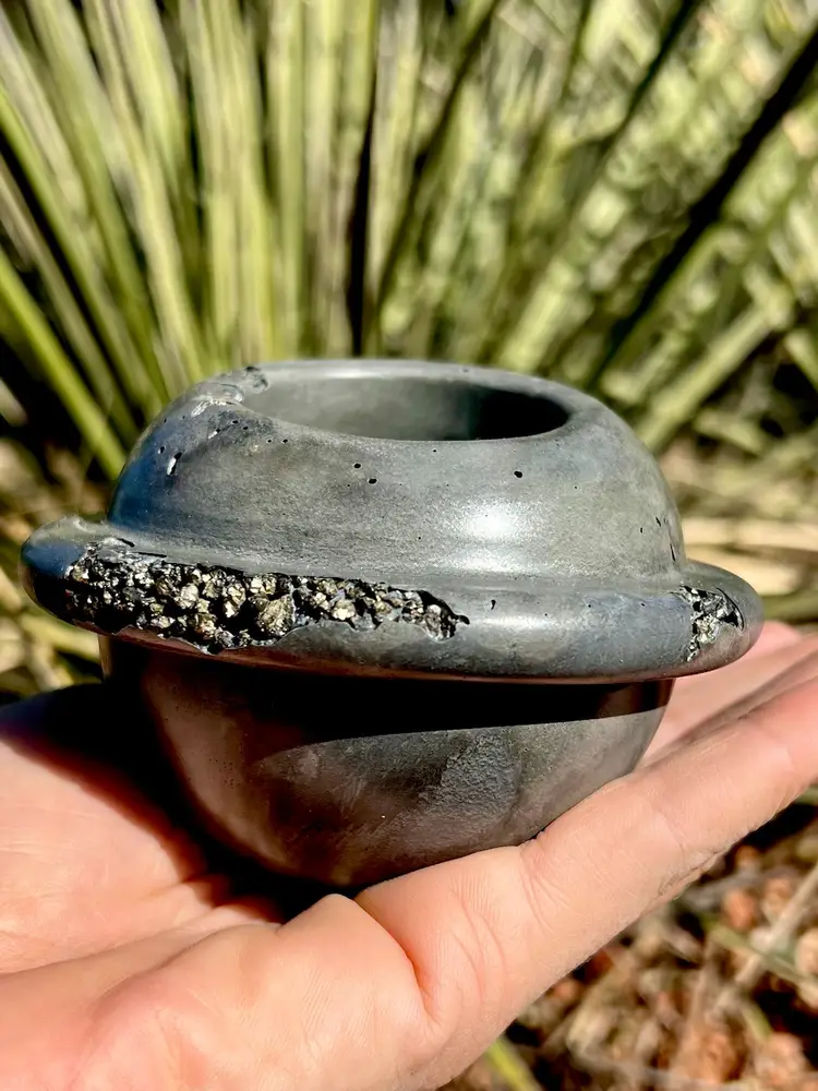 2.5” Charcoal & Pyrite  Planet Concrete Planter