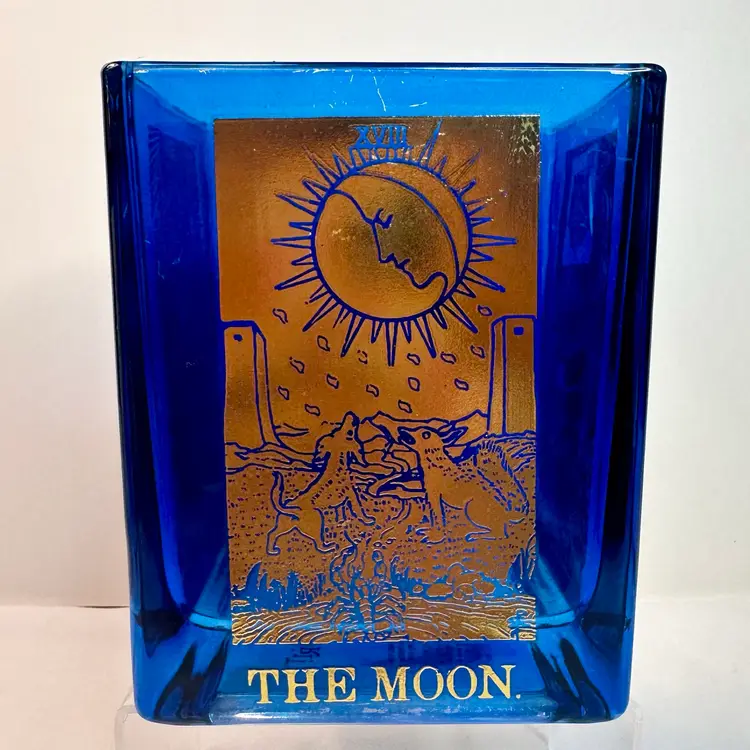 Spirit Halloween Blue And Gold 4-Sided Tarot Card Candle Holder Celestial