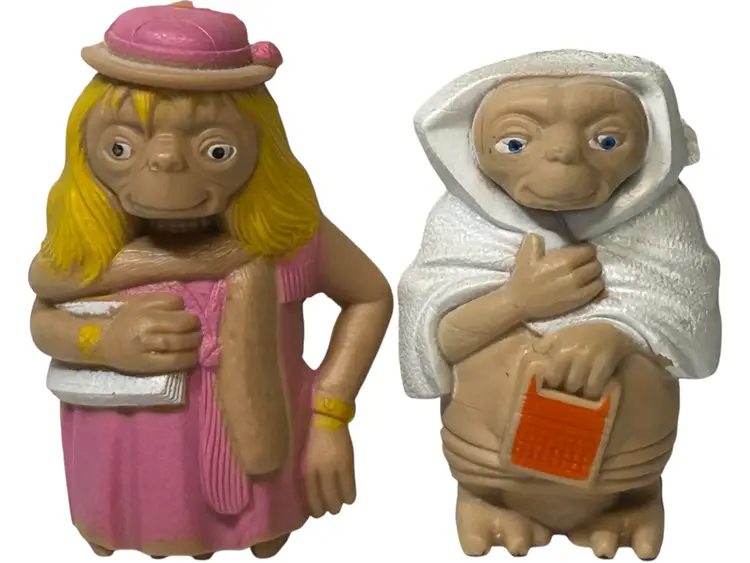 Vintage 1982 LJN Toys ET The Extra Terrestrial PVC 2" 2-Figure Lot