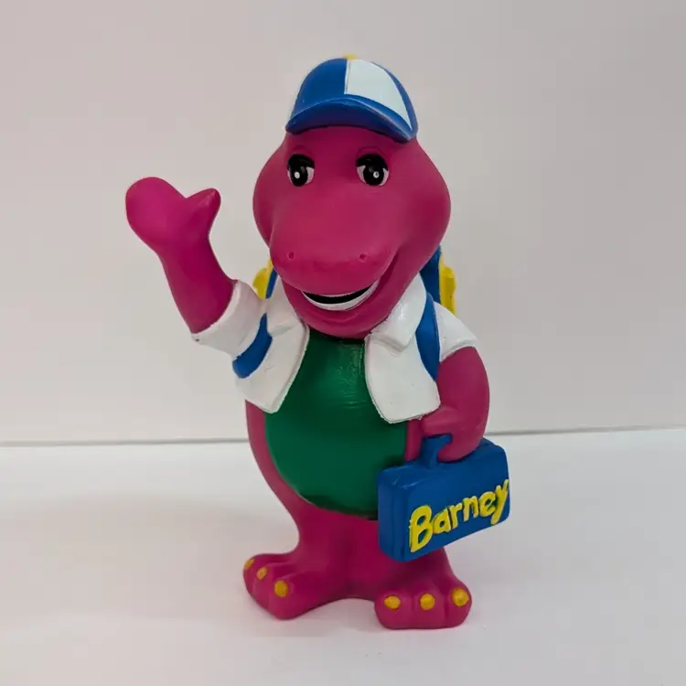 Vintage Barney the Purple Dinosaur Coin Bank Lyons Group 1992s Character Toy 7"