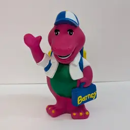 Vintage Barney the Purple Dinosaur Coin Bank Lyons Group 1992s Character Toy 7"