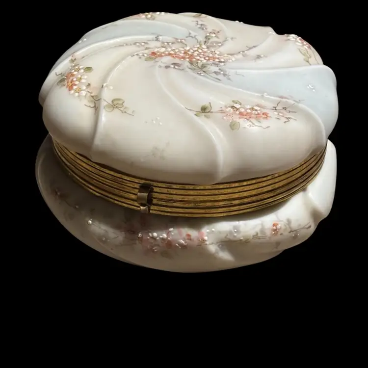 Antique Wave Crest Helmschmied Swirl Dresser Box