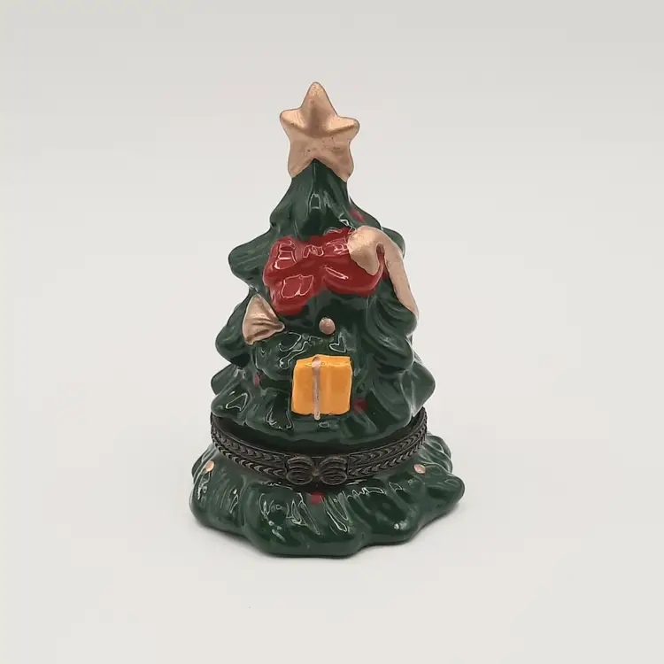 Christmas Tree Hinged Trinket Box