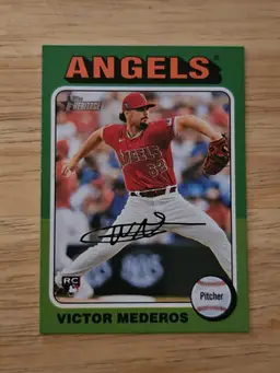2024 Topps Heritage Baseball Rookie RC Victor Mederos Los Angeles Angels Card #606