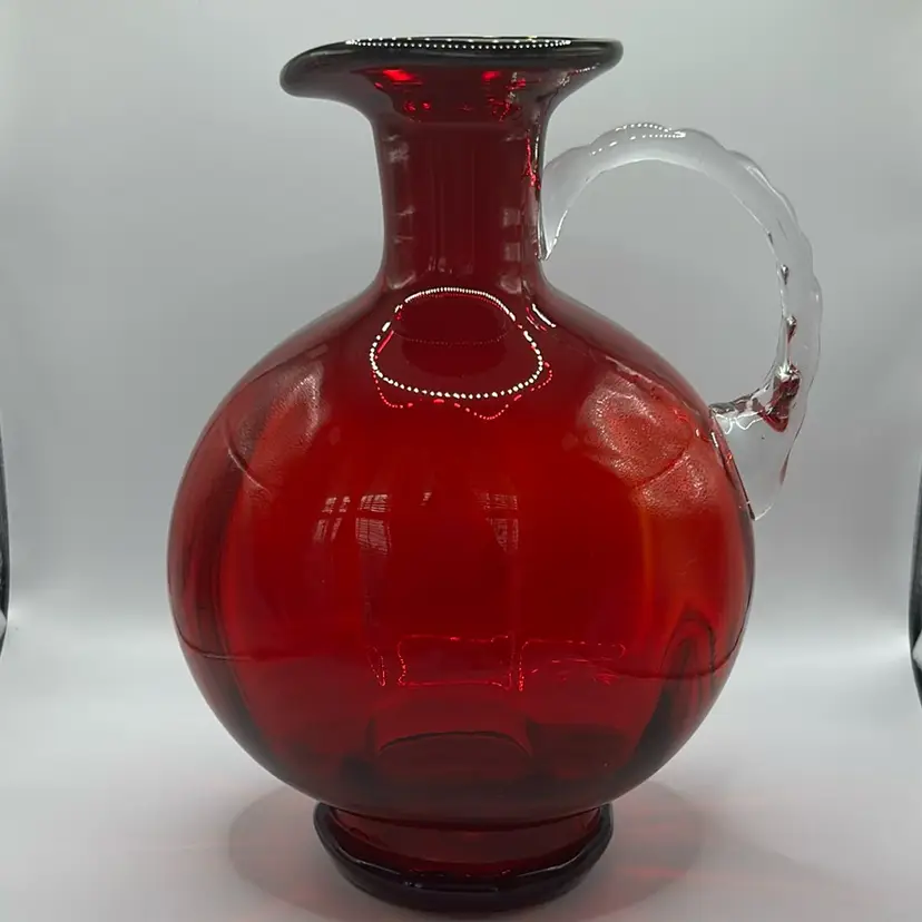 Vintage Cambridge, Carmen Ruby, red tilted ball pitcher