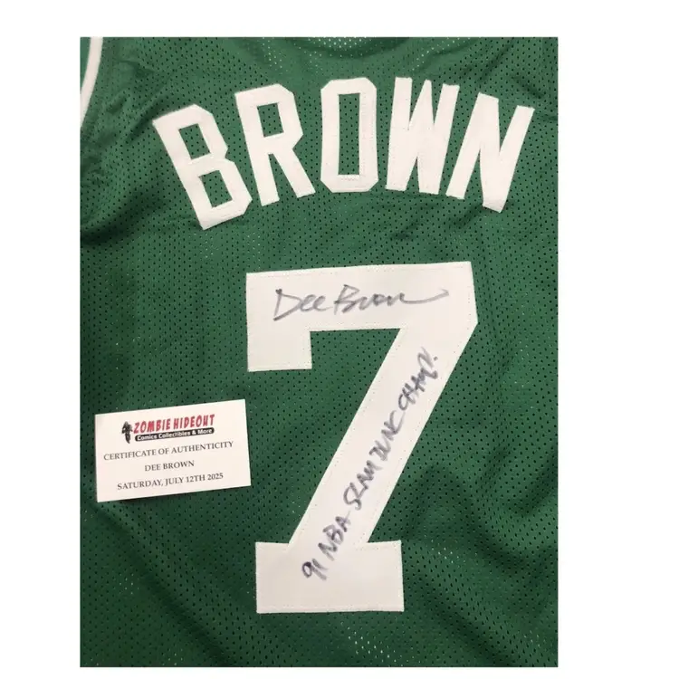 Dee Brown Signed Autograph Celtics Green Replica Jersey 91 Dunk Champ Store CoA