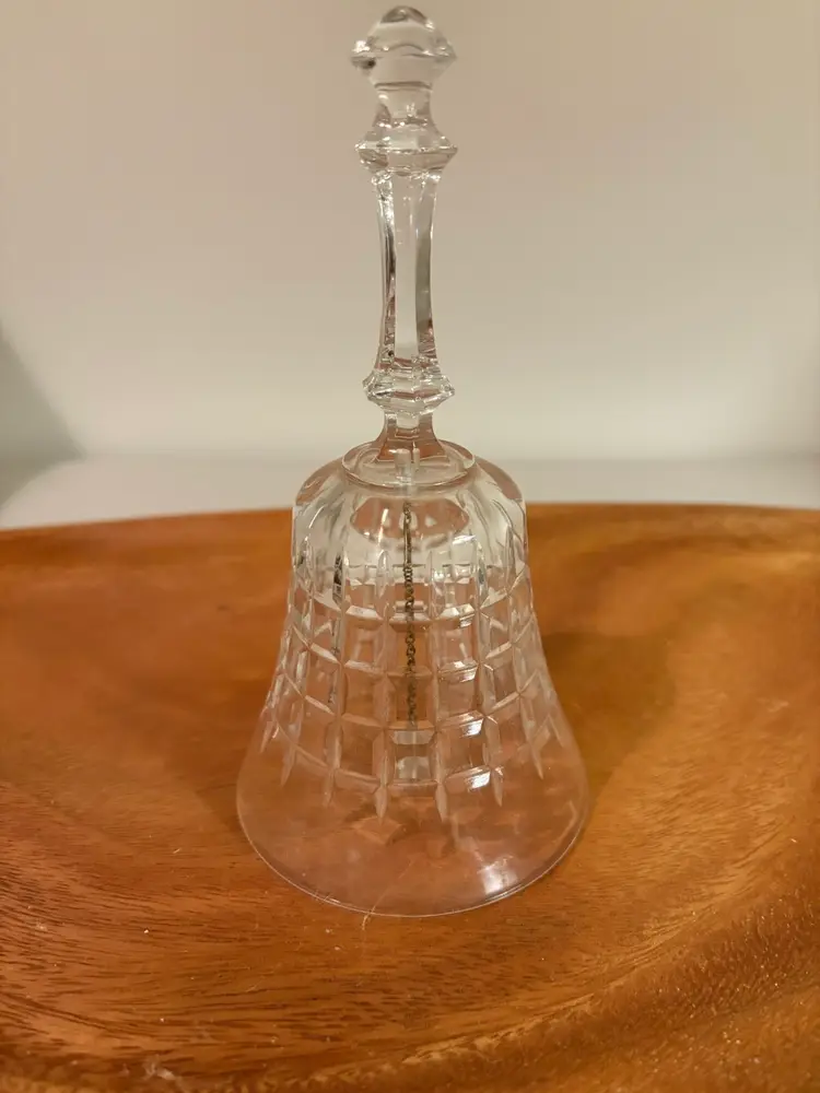 Vintage Golden Crown E & R Lead Crystal Bell.