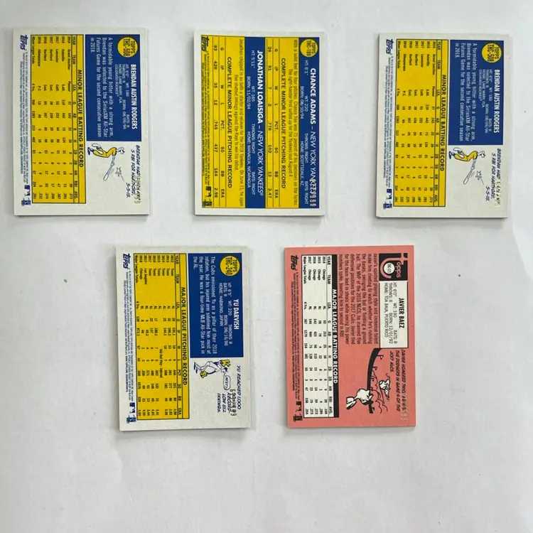 2018/2019 Topps Heritage Chrome Lot Of 5  Baseball Cards Numbered /999 Yankees