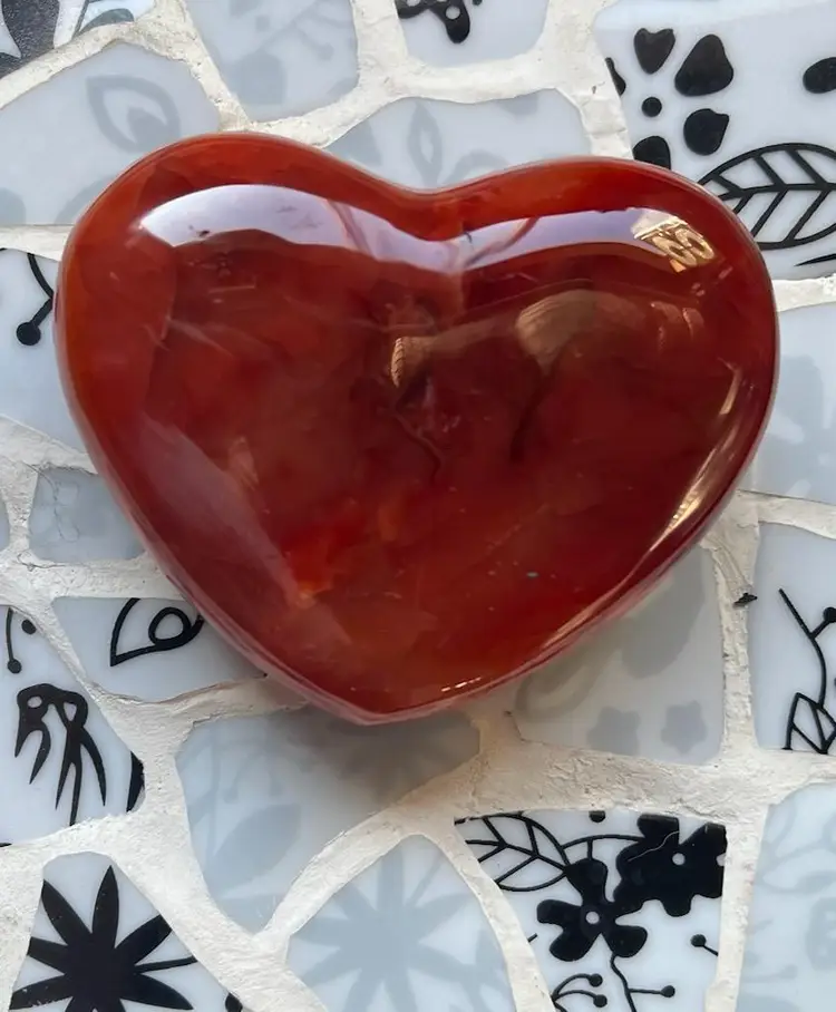 Carnelian Puff Heart 135 Grams