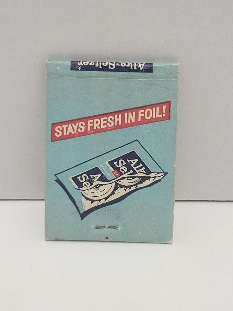 Alka Seltzer Stays Fresh In Foil Matchbook