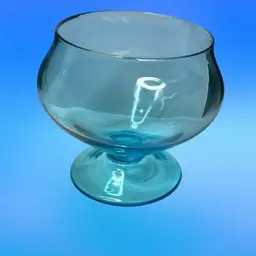 Vintage Light/pale Blue Empoli Optic Hand Blown Glass Brandy
Snifter